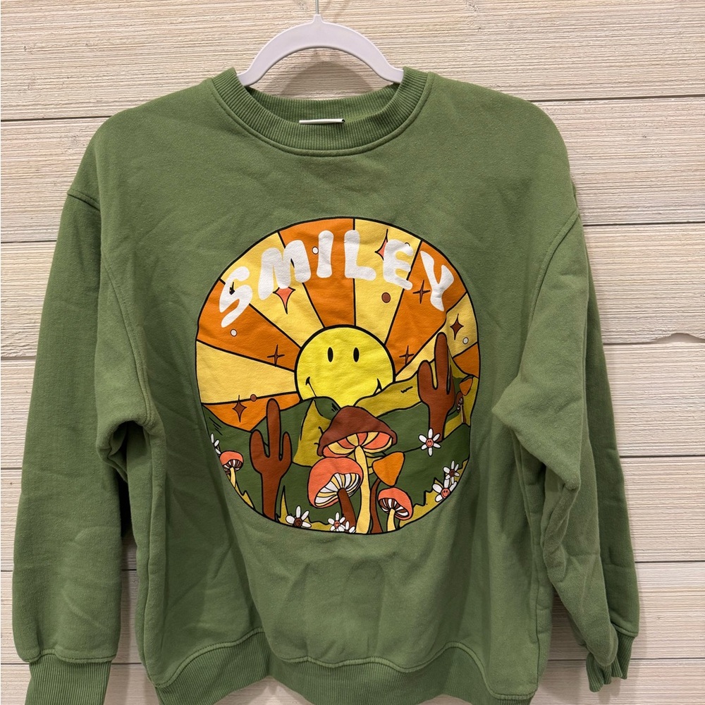 Cotton On Green Smiley Sweatshirt